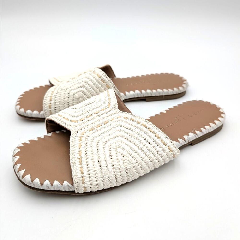 Marc Fisher LTD Nottie Slide Sandals Open Toe Women's Ivory Size US8M EU38